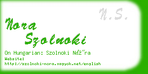 nora szolnoki business card